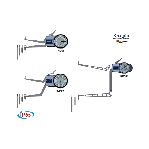 Kroeplin - İç Boyut Mukayeseli Ölçüm (Uygulama 50 mm ile 430 mm arasındadır) / H2M50, H2M90, H2M130, H4M180, H4M300
