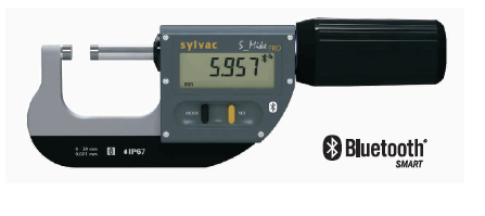 S_Mike Pro Silindirik Ø6.5 Smart Profesyonel IP67 Korumalı ve Bluetooth Veri Transferli Mikrometre