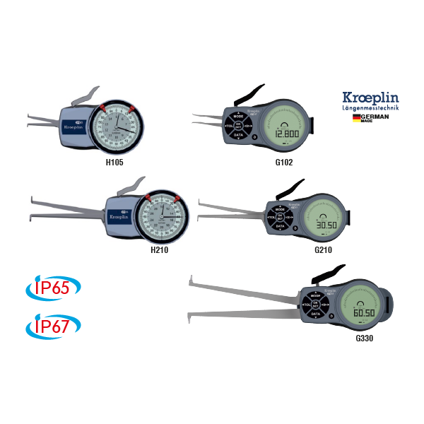 Kroeplin - İç Boyut Ölçümleri (60 mm'ye kadar) / L102, H102, L105, H105, L210, H210, L220, H220, L230, H230, L240, H240, L313, L330